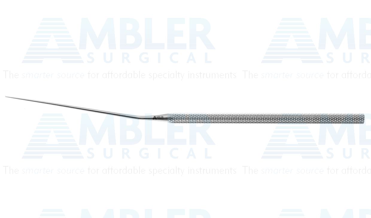 McGee foot plate pick, 6 3/8'',angled shaft, angled 90º down, posterior 1.0mm long tip, round handle