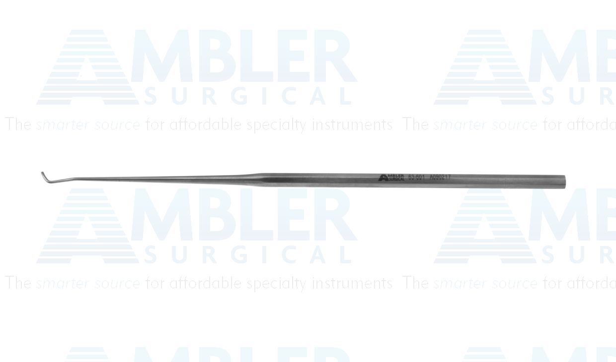 Paparella pick, 6 1/2'',straight shaft, bent right, 1.0mm wide x 4.0mm long blade, hexagonal handle
