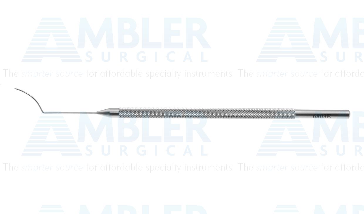 Barraquer iris spatula, 4 1/4'',vaulted, 0.5mm x 15.0mm round blade, round handle