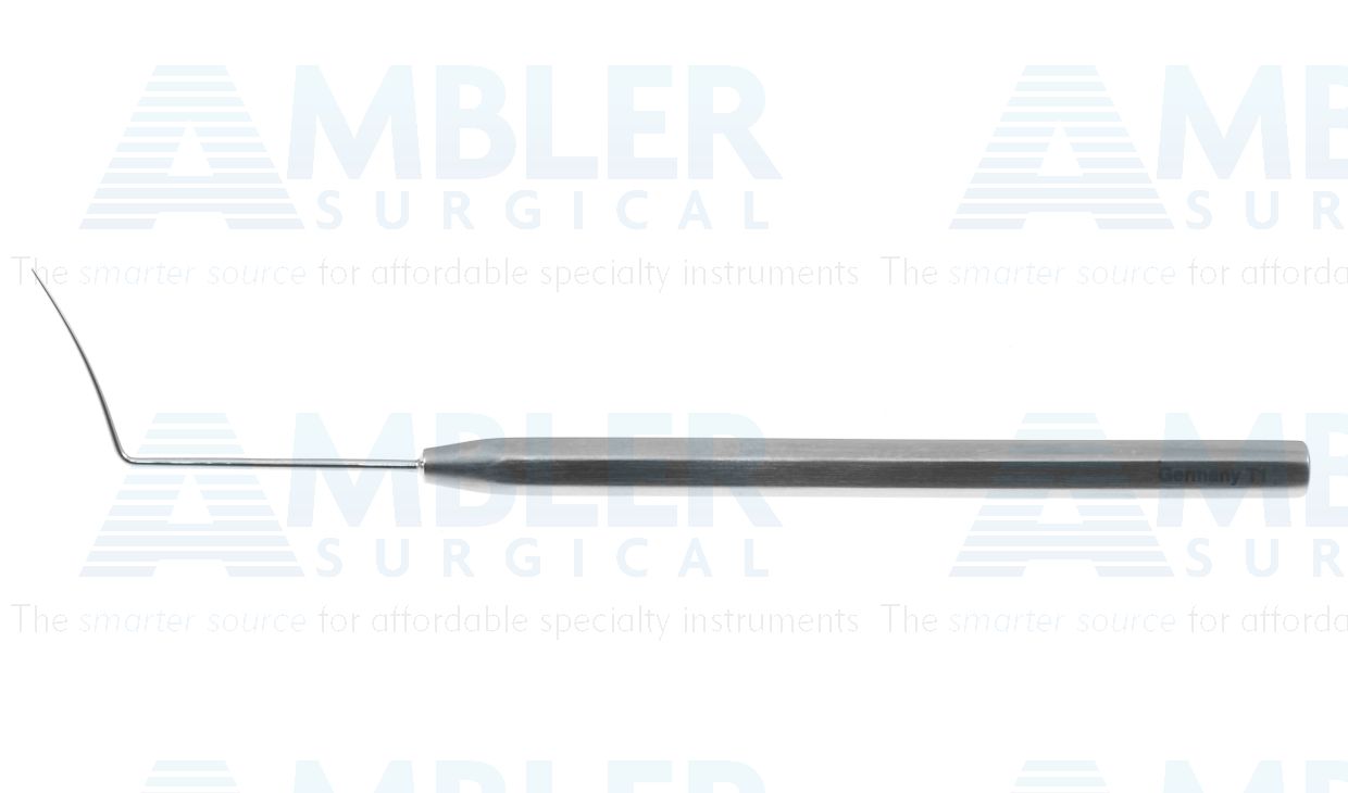 Barraquer iris spatula, 3 1/2'',vaulted, 0.25mm x 15.0mm blade, blunt tip, hexagonal handle