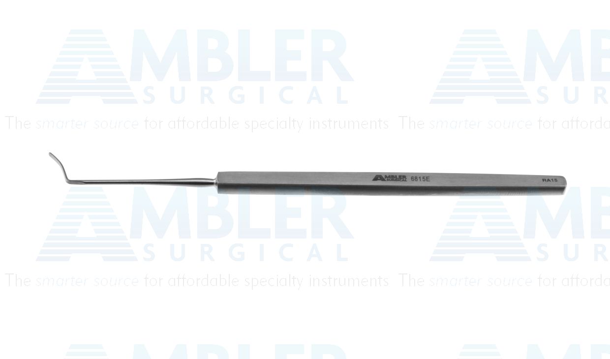 Elschnig cyclodialysis spatula, 5 1/8'',vaulted, 1.0mm x 28.0mm blade, flat handle