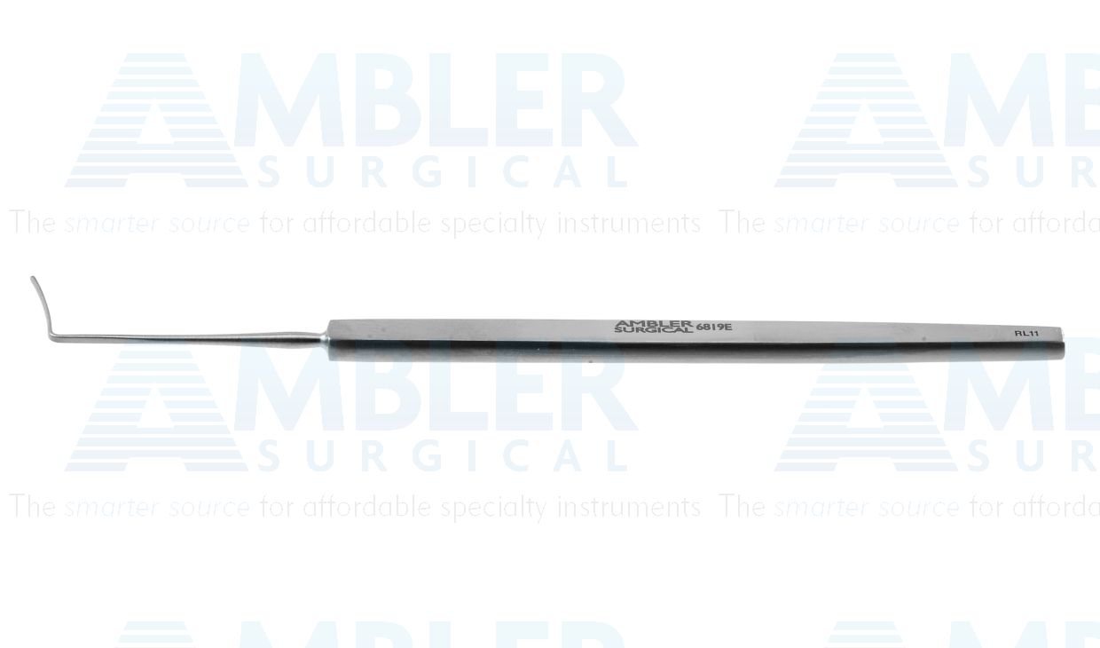Castroviejo cyclodialysis spatula, 5 1/2'',angled, 1.0mm x 16.0mm blade, flat handle