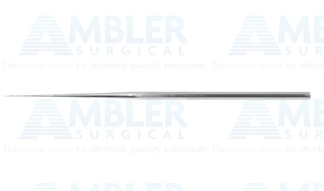 Saunders-Paparella window rasp and marker, 6 1/2'',malleable, straight shaft, straight, mushroom shaped rasp, with markings at 4.0mm, 4.5mm and 5.0mm, hexagonal handle