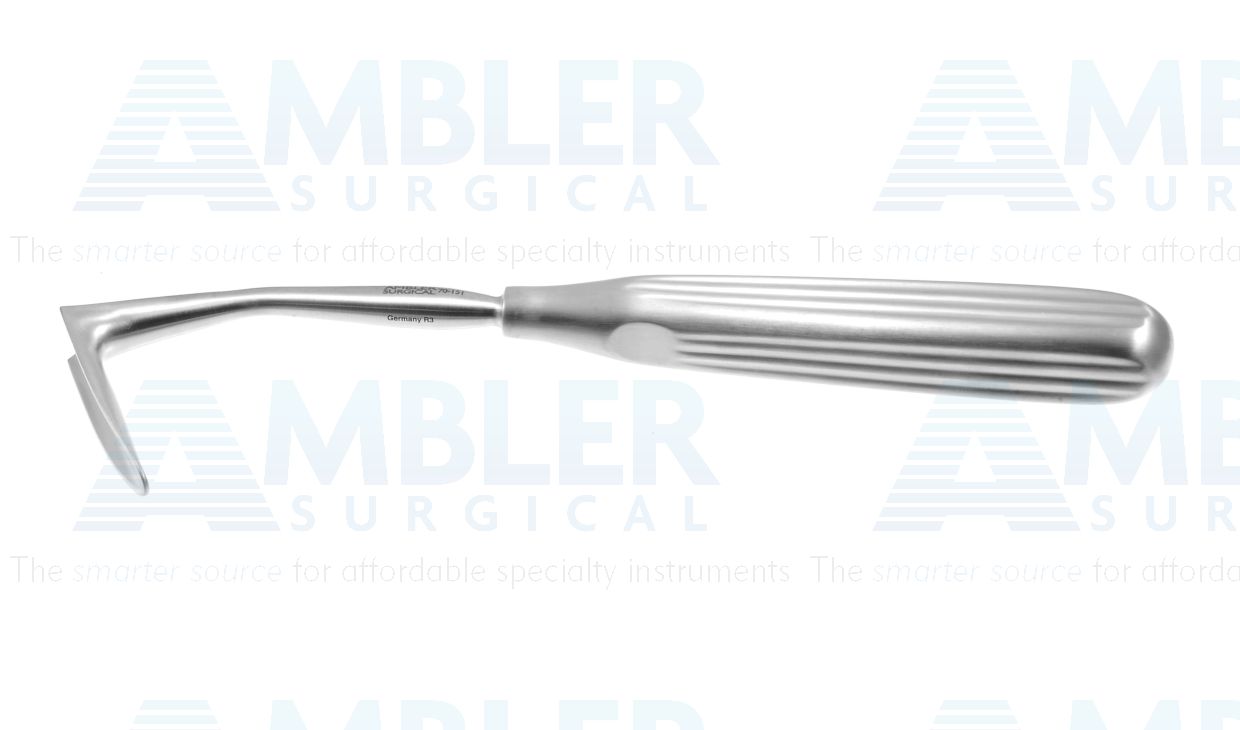 Aufricht nasal retractor, 7'', 10.0mm wide x 45.0mm long, solid blade, square handle