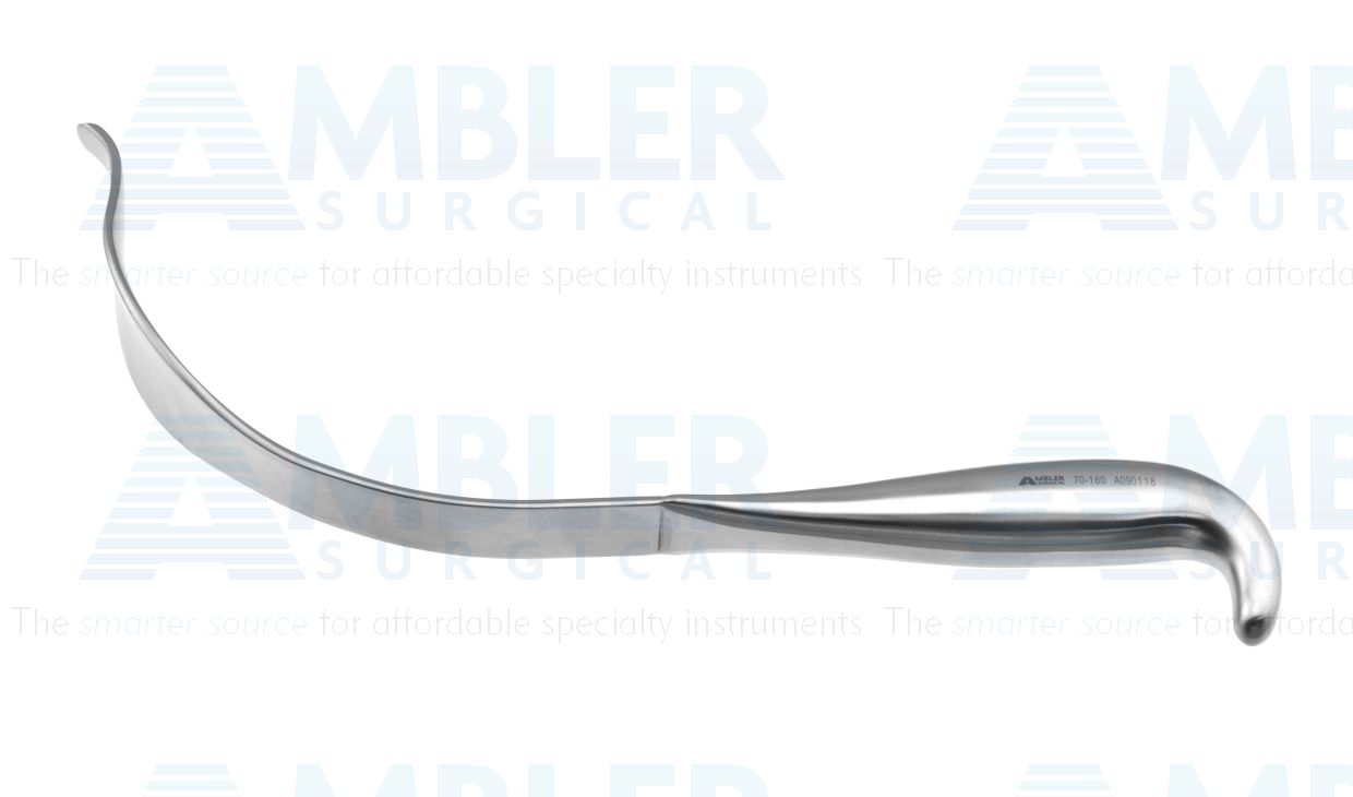 Aufranc cobra retractor, 10 1/2'',10.0mm wide blade, smooth blunt tip, grip handle