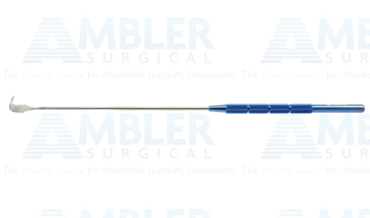 Ambler soft tissue retractor, 8'',medium, curved blade, titanium round handle