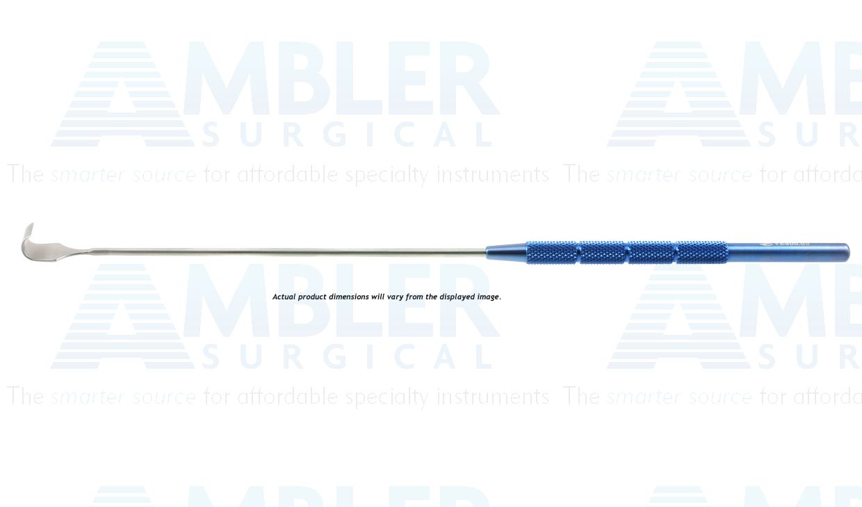 Ambler soft tissue retractor, 8'',large, curved blade, titanium round handle