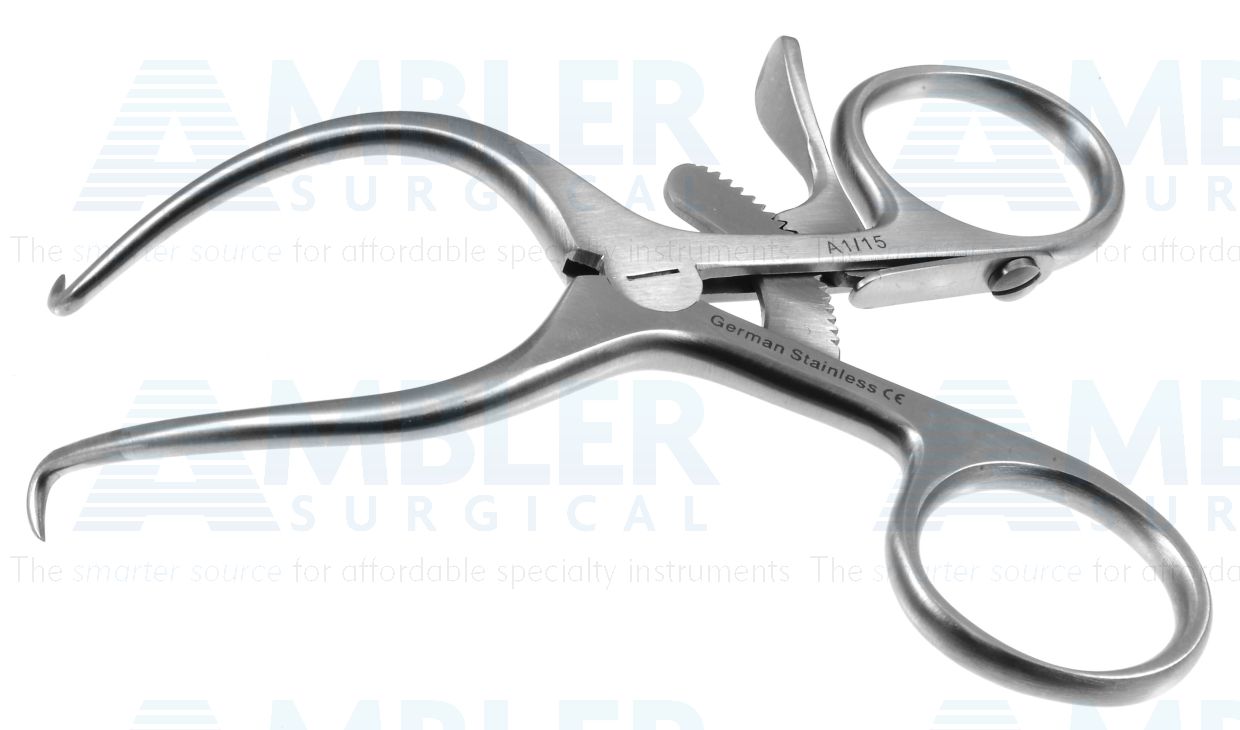 Gelpi self-retaining retractor, 3 1/2'',sharp points, ring handle with ratchet catch