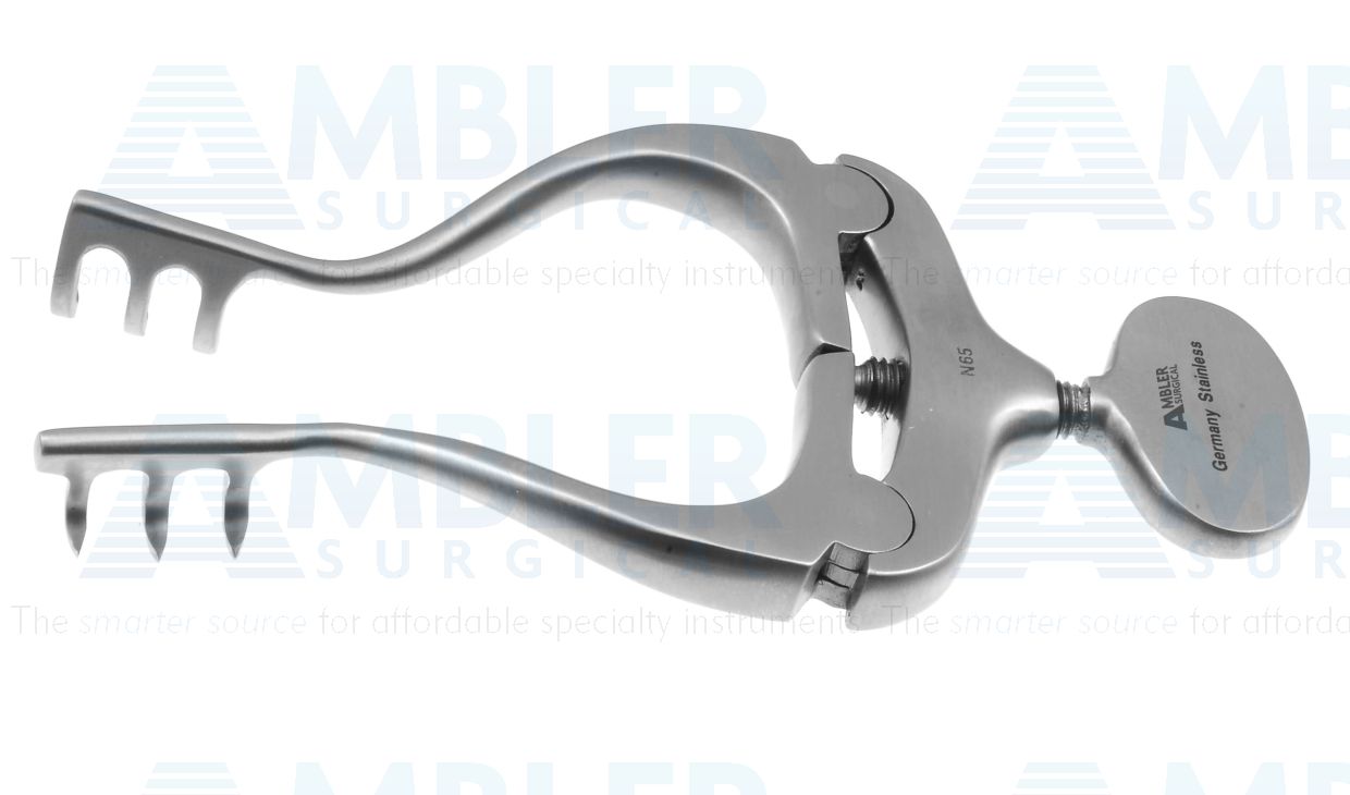Gifford-Jansen retractor, 4 1/2'',3x3 sharp prongs, screw handle