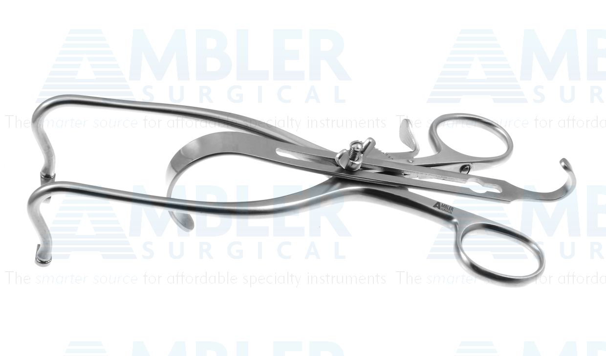 McCabe antral retractor, 6 5/8'',curved shanks, includes 2 center blades, ring handle with ratchet catch