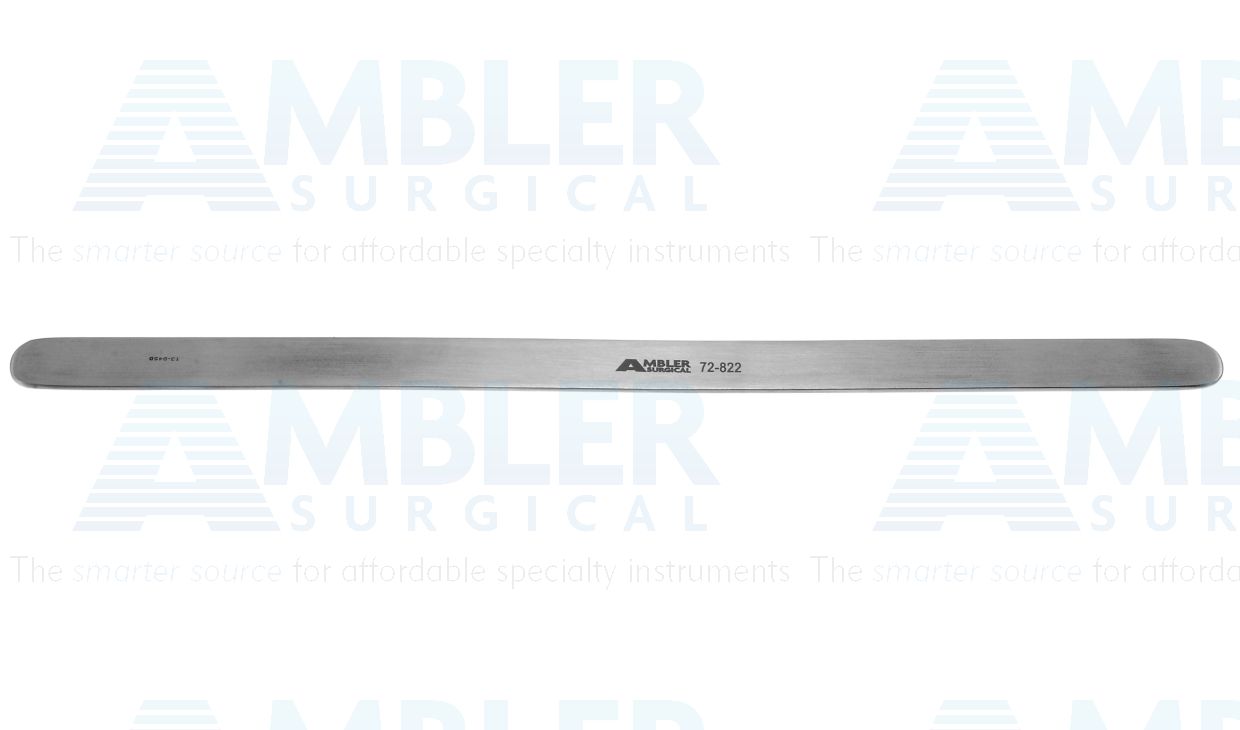 Ribbon retractor, 8'',malleable, 1/2''wide blade, flat handle
