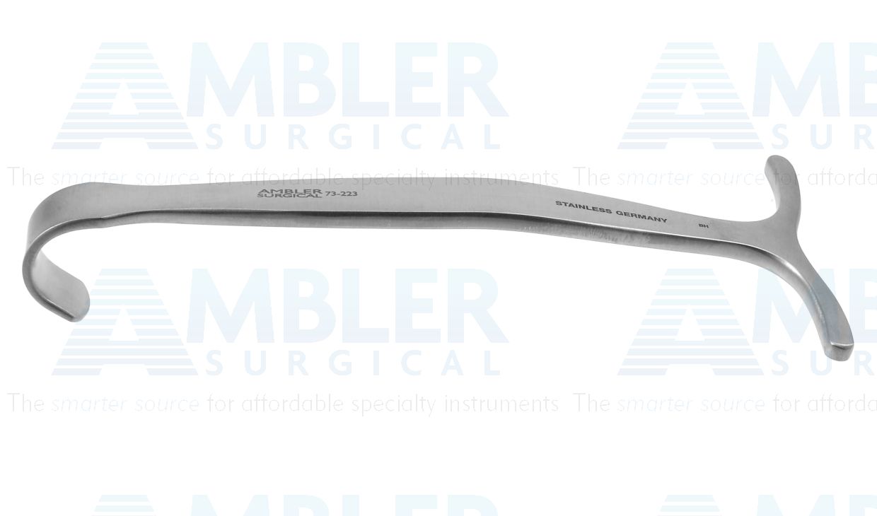 Smillie knee retractor, 5 1/2'',fully curved, 13.0mm x 18.0mm blade, flat handle