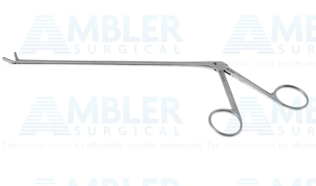 Decker pituitary rongeur, 8'',working length 140mm, curved up, 1.5mm x 5.0mm cup jaws, ring handle