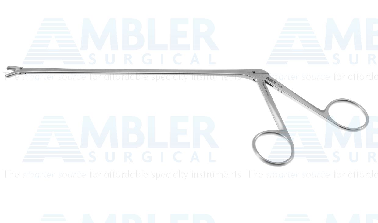Decker pituitary rongeur, 8'',working length 140mm, curved down, 1.5mm x 5.0mm cup jaws, ring handle