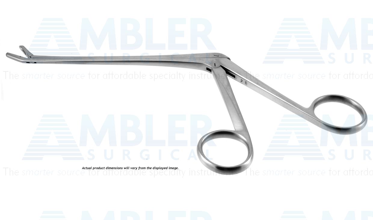Cushing IVD rongeur, working length 230mm, curved up, 2.0mm x 10.0mm cup jaws, ring handle