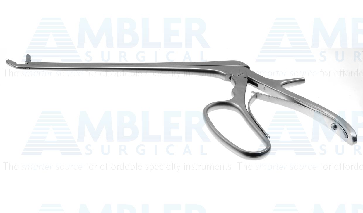 Ferris-Smith IVD rongeur, 9 1/2'',working length 180mm, curved up, 3.0mm x 10.0mm cup jaws, finger grip handle