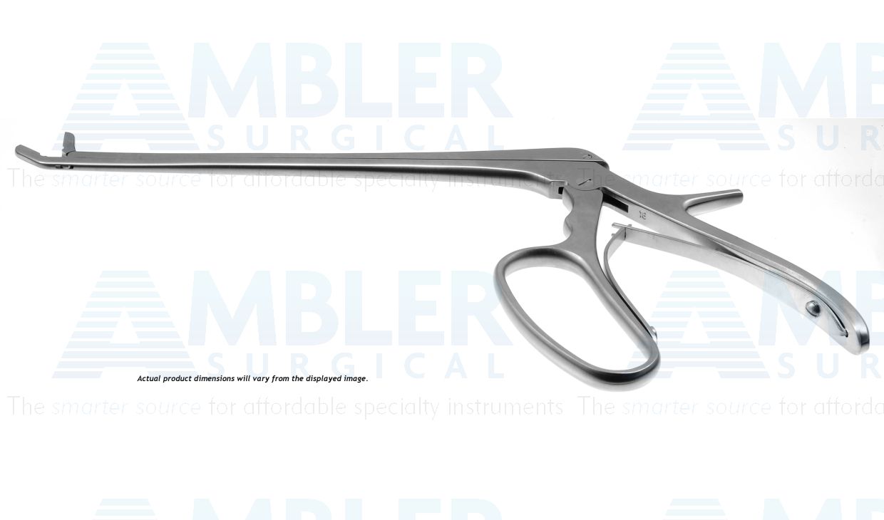 Ferris-Smith IVD rongeur, 9 1/2'',working length 180mm, curved up, 4.0mm x 10.0mm cup jaws, finger grip handle