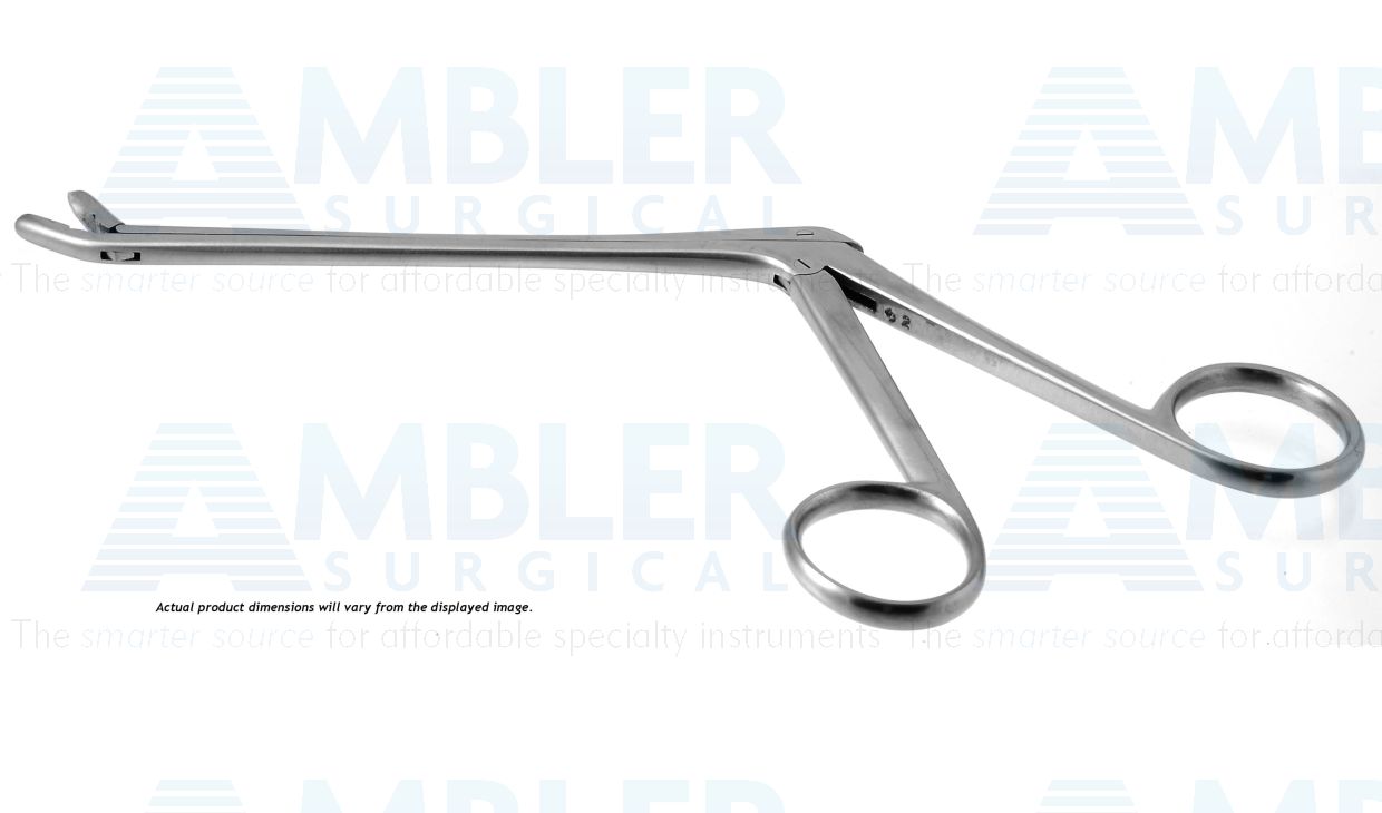 Spurling IVD rongeur, 8 1/2'',working length 150mm, curved up, 4.0mm x 10.0mm cup jaws, ring handle