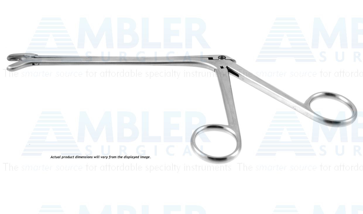 Spurling IVD rongeur, 9 1/2'',working length 180mm, curved down, 4.0mm x 10.0mm cup jaws, ring handle