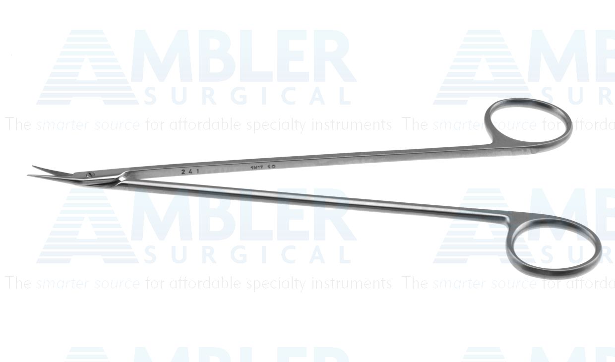 Ambler vascular/artery scissors, 7'',delicate, angled 25º blades, sharp tips, ring handle