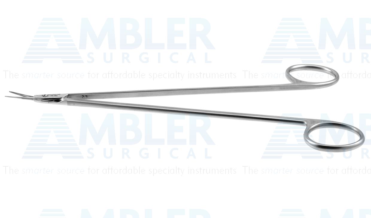 Ambler vascular/artery scissors, 7'',extra delicate, angled 25º blades, sharp tips, ring handle