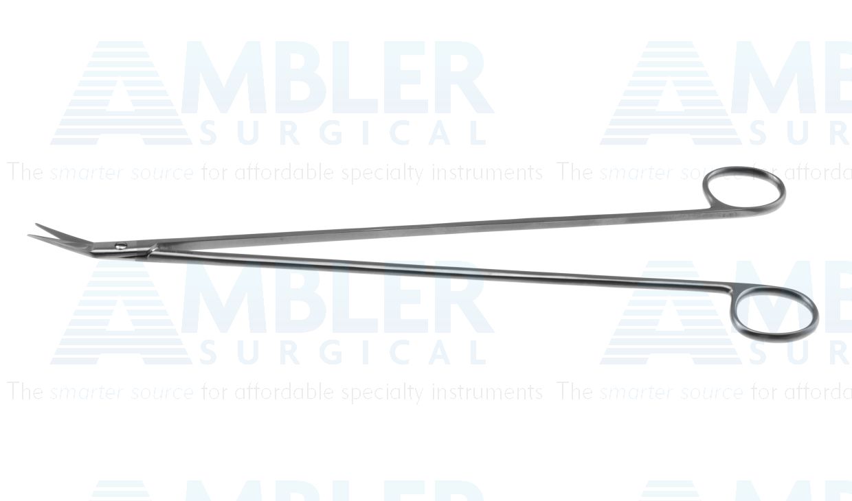 Cooley arteriotomy scissors, 10 3/4'',angled 30º blades, blunt tips, ring handle