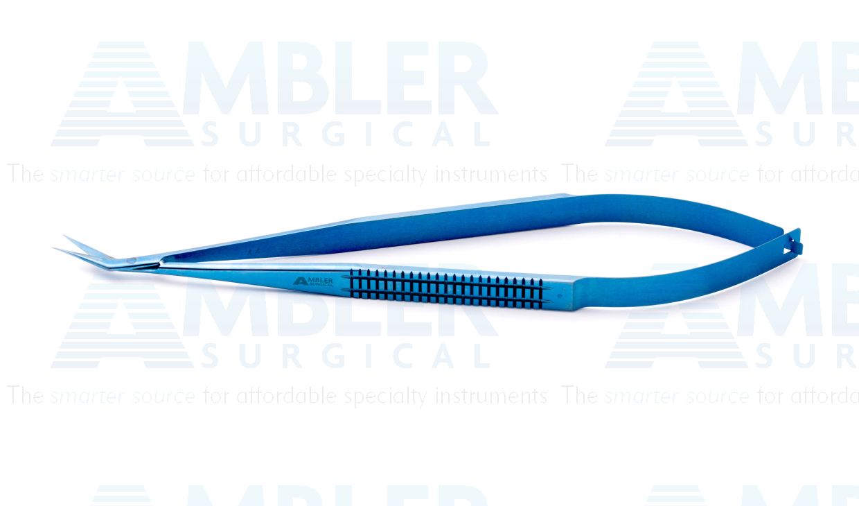 Coronary artery scissors, 6 3/4'',angled 45º, 12.0mm blades, sharp tips, flat handle, titanium