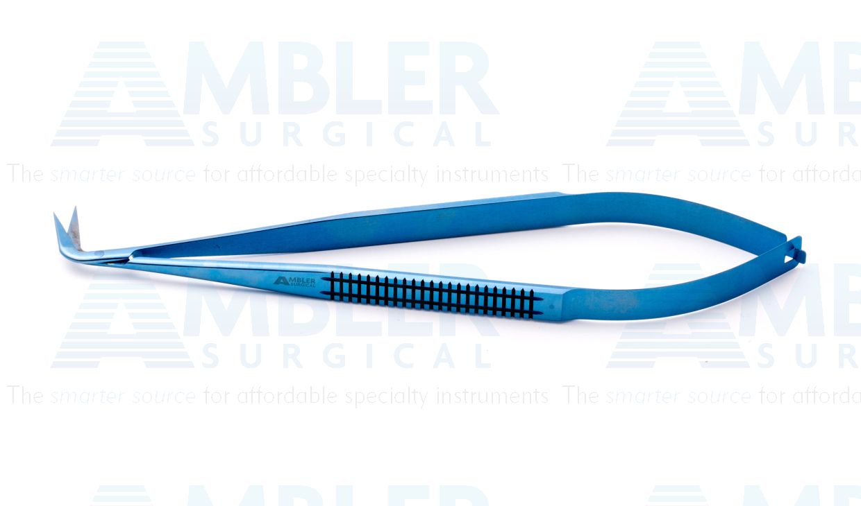 Coronary artery scissors, 6 3/4'',angled 90º, 12.0mm blades, sharp tips, flat handle, titanium