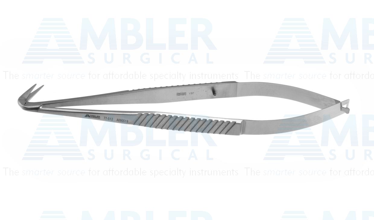 Coronary artery scissors, 6 3/4'',angled 120º, 12.0mm blades, sharp tips, flat handle