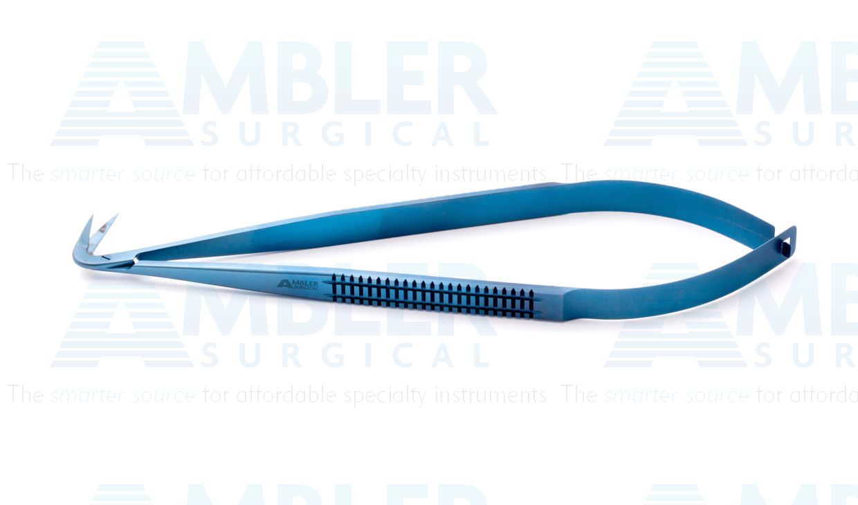 Coronary artery scissors, 6 3/4'',angled 120º, 12.0mm blades, sharp tips, flat handle, titanium