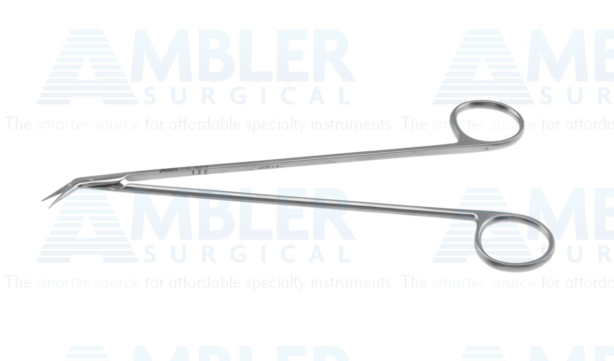 Diethrich coronary artery scissors, 7'',angled 45º blades, sharp tips, ring handle