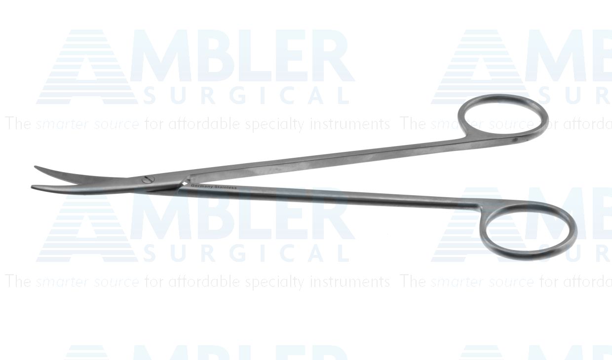DeBakey endarterectomy scissors, 6 3/4'',slightly curved blades, blunt tips, ring handle