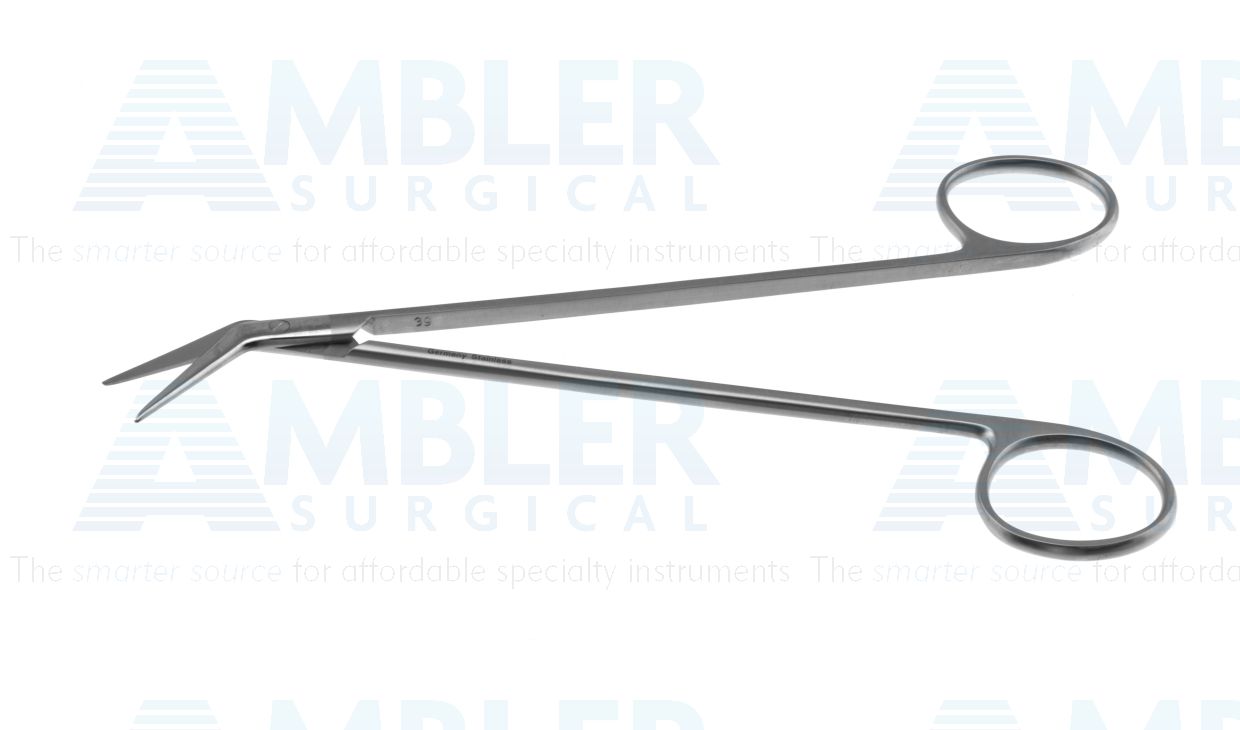 DeBakey vascular scissors, 6 3/4'',angled 25º blades, blunt tips, ring handle