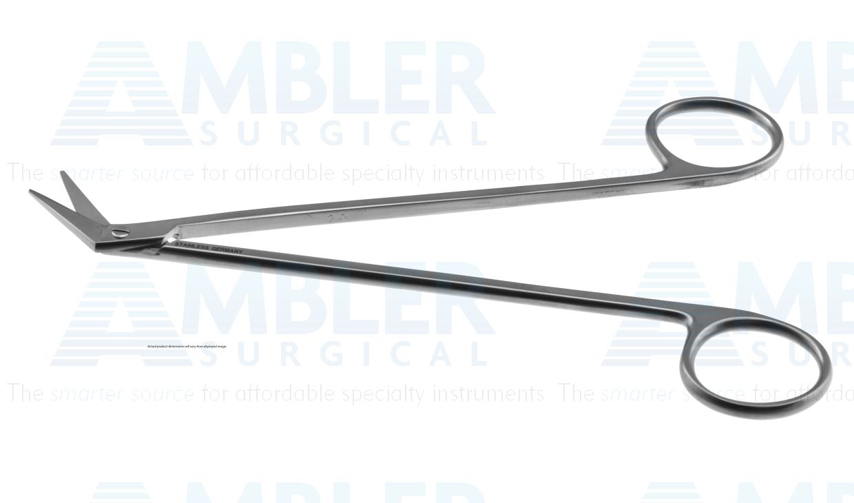 DeBakey vascular scissors, 6 3/4'',angled 45º blades, blunt tips, ring handle