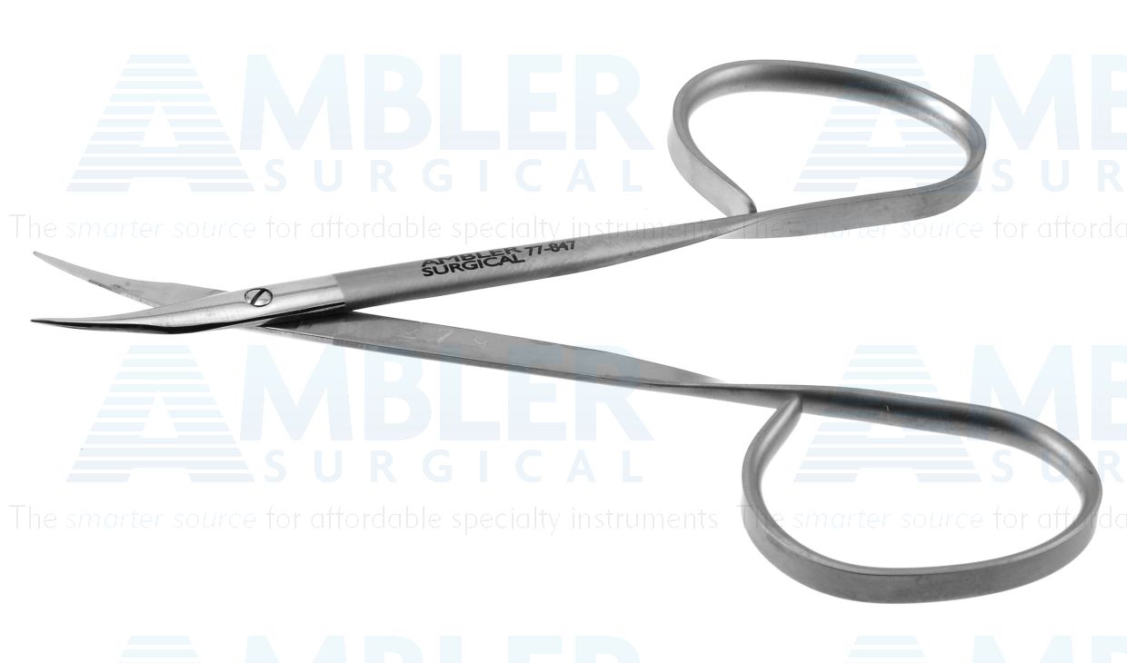 Gradle stitch scissors, 4'',slightly curved 13.0mm blades, sharp tips, ribbon handle