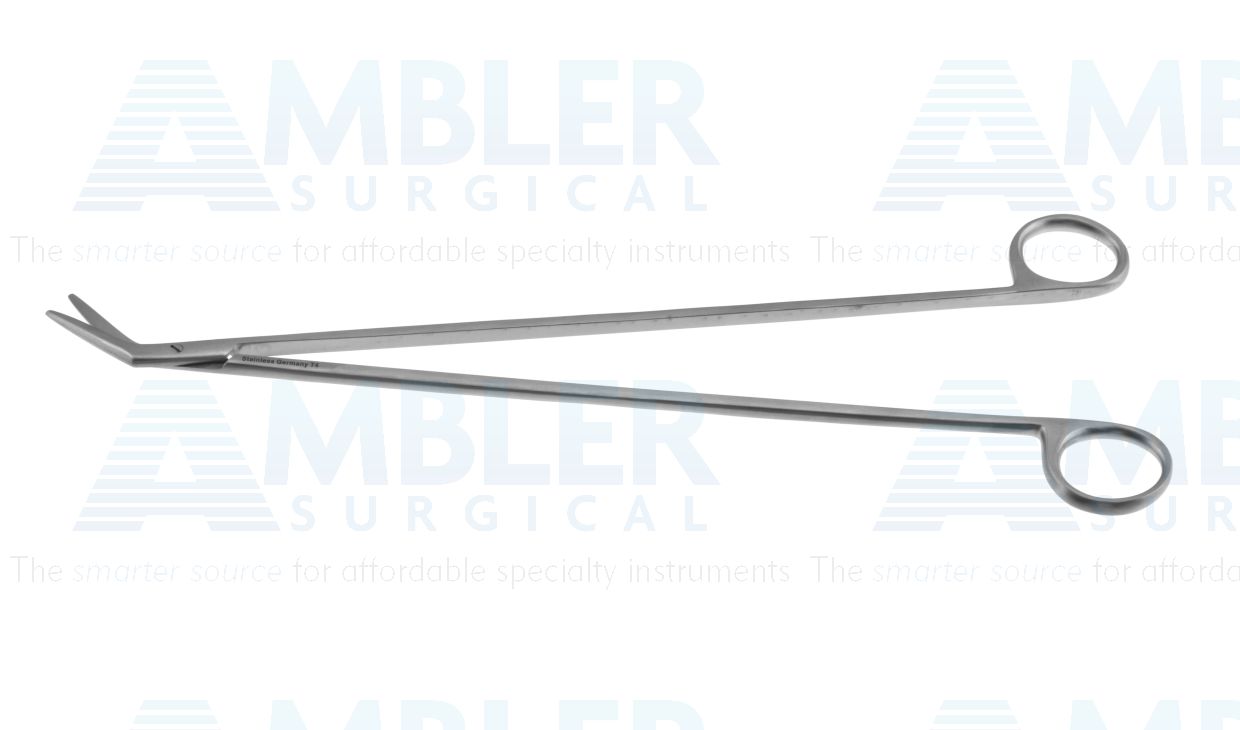 DeBakey vascular scissors, 11'',angled 45º blades, blunt tips, ring handle