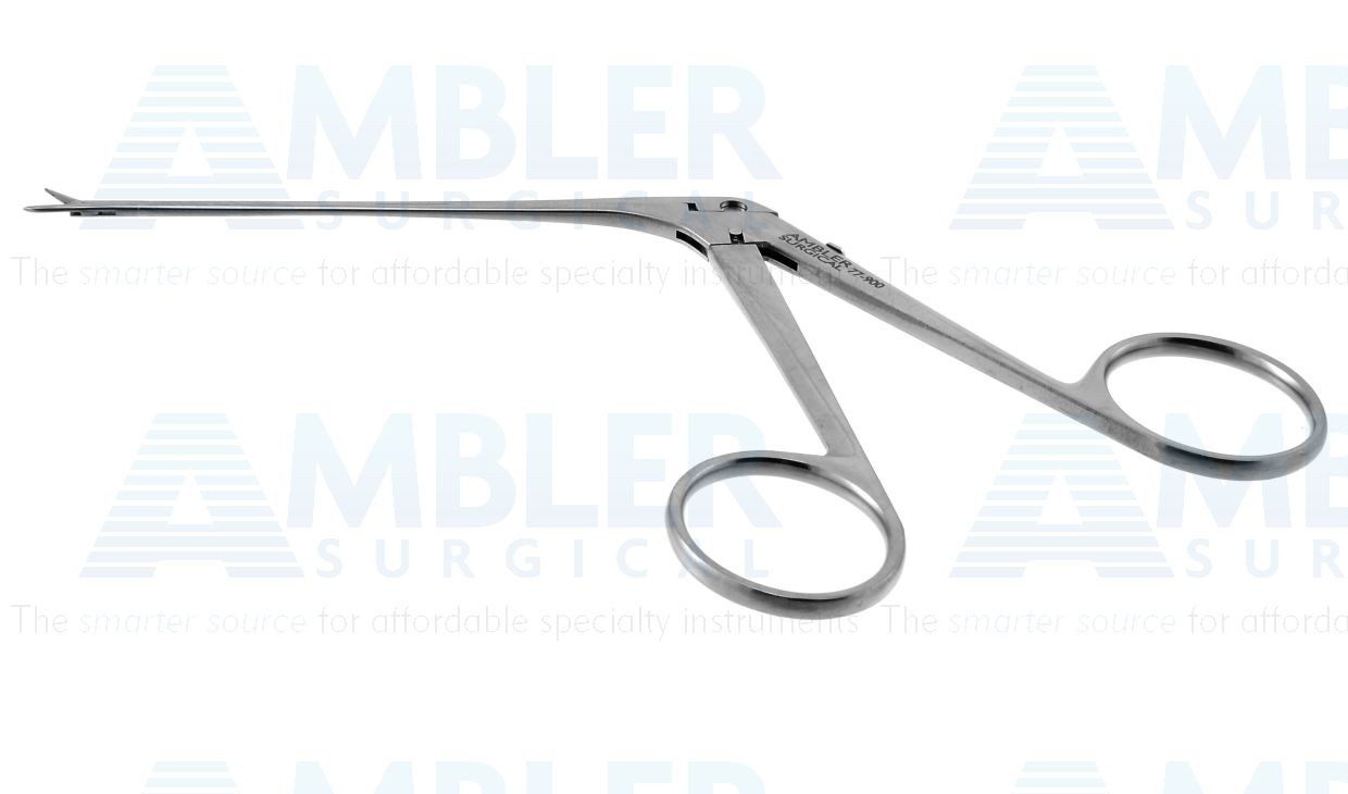 House-Bellucci alligator scissors, 5 1/4'',working length 74.0mm, delicate, straight, 5.0mm blades, ring handle
