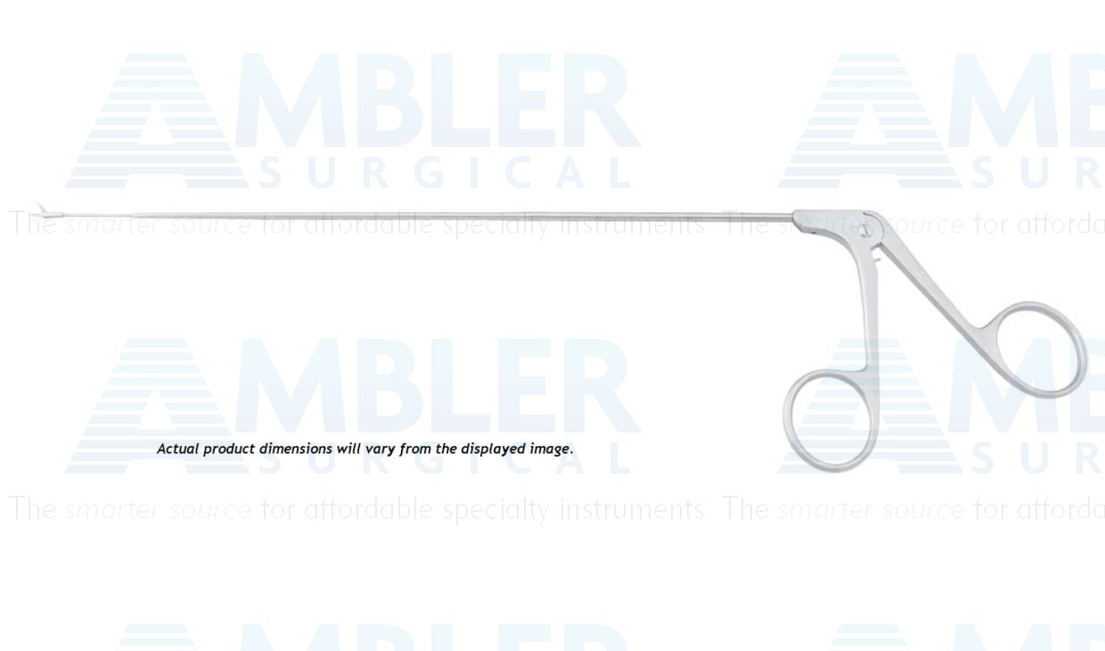 Miniature laryngeal scissors, 14'', working length 275mm, curved right blades, ring handle