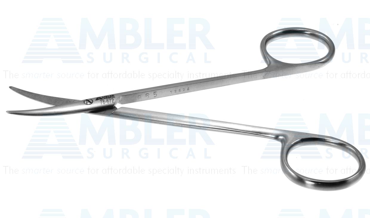 Knapp strabismus scissors, 4 1/2'',curved 25.0mm blades, blunt tips, ring handle