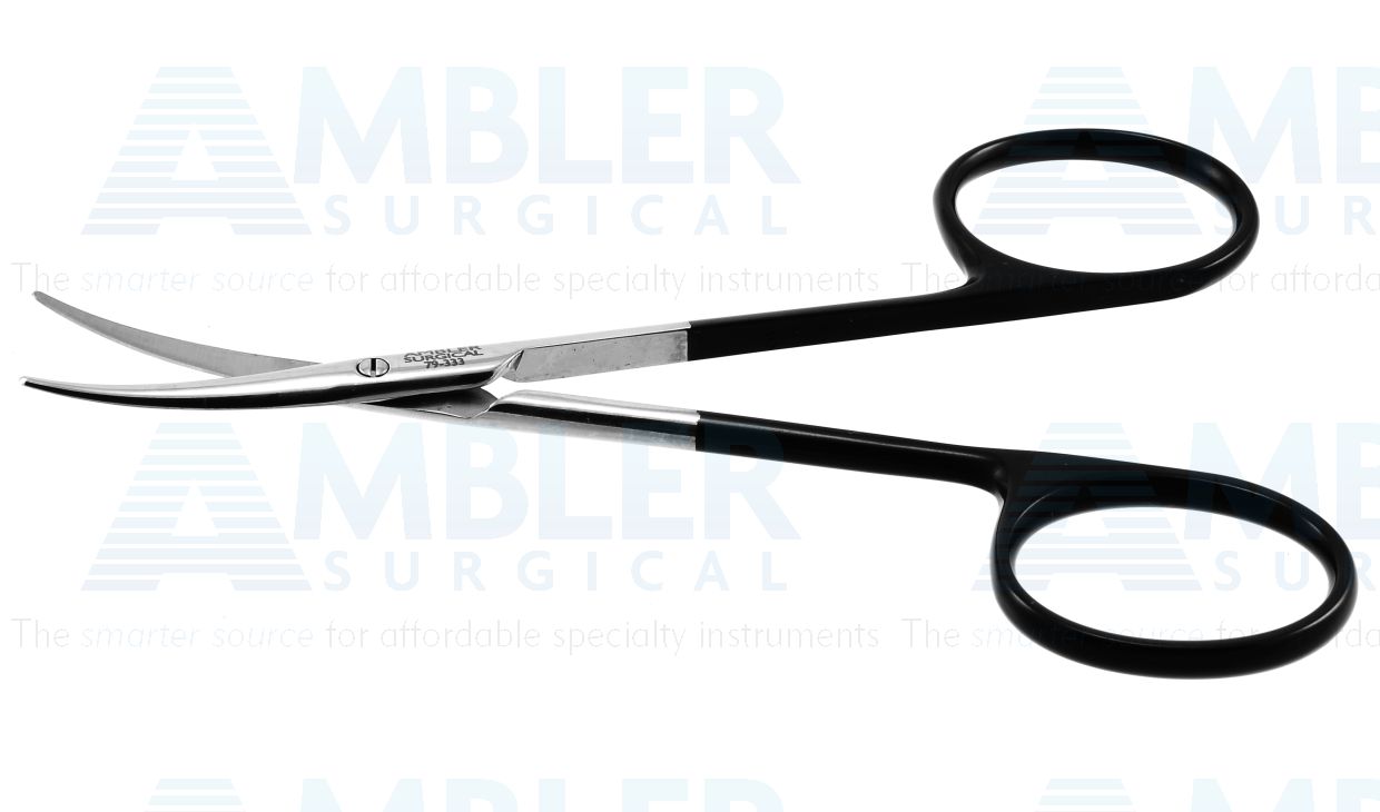 Metzenbaum dissecting scissors, 4 1/2'',curved Superior-Cut blades, blunt tips, black ring handle