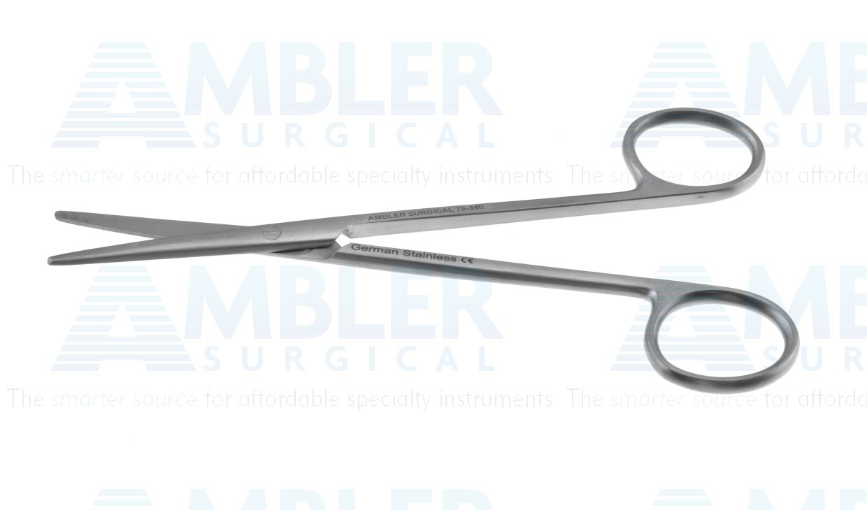 Metzenbaum dissecting scissors, 5 3/4'',straight blades, blunt tips, ring handle
