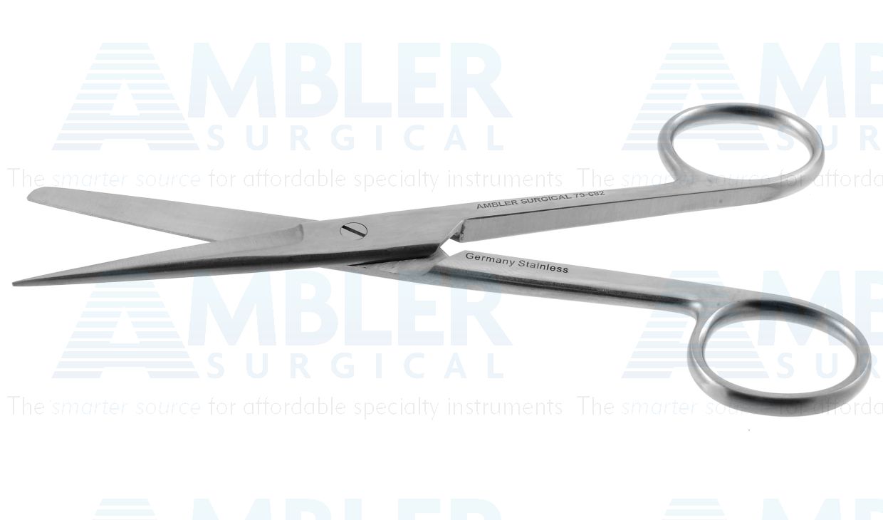 Operating scissors, 5 1/2'',straight blades, sharp/blunt tips, ring handle