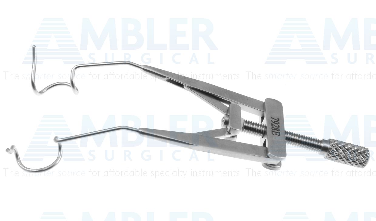 Ambler femtosecond laser lid speculum, 3 1/4'',adult size, 10.0mm open wire rounded blades, nasal approach, adjustable thumb-screw tension