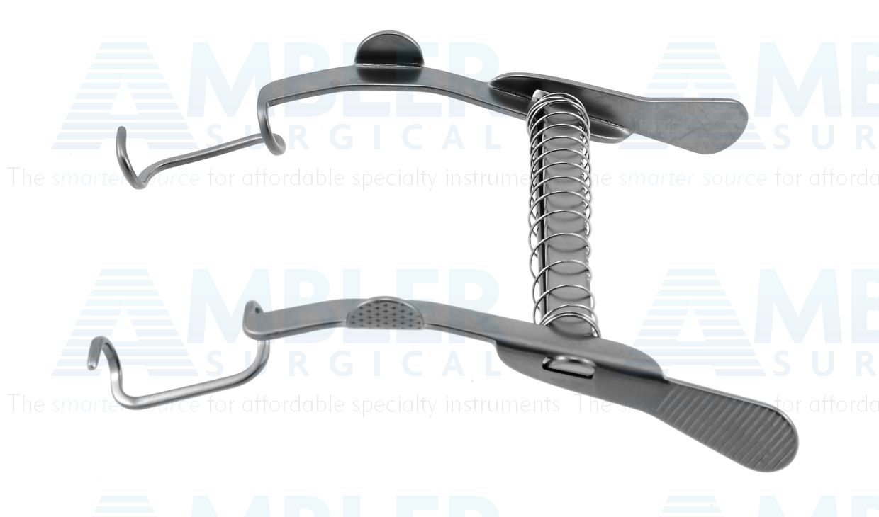 Mellinger lid speculum, 2 5/8'',adult size, 14.0mm open wire blades, 27.0mm blade spread, nasal approach, self-locking mechanism