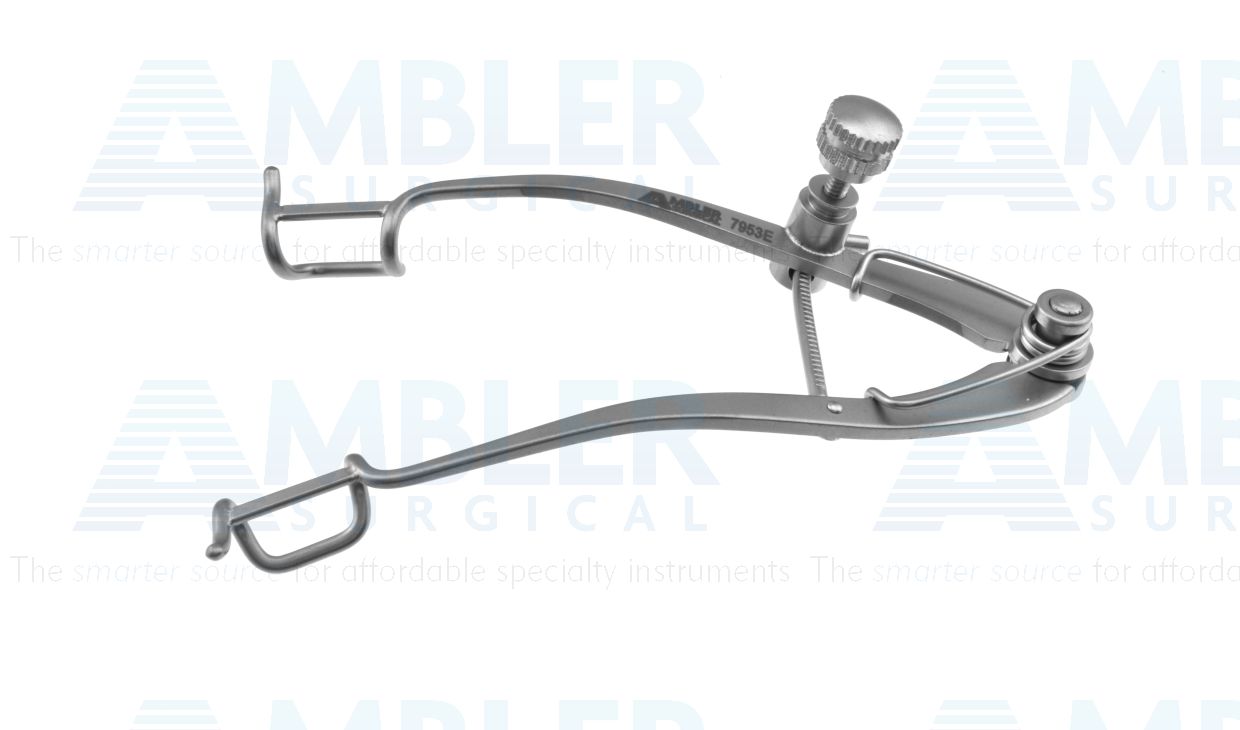 Williams lid speculum, 2 3/4'',pediatric size, 11.0mm closed wire blades, 41.0mm blade spread, nasal approach, screw-type locking mechanism