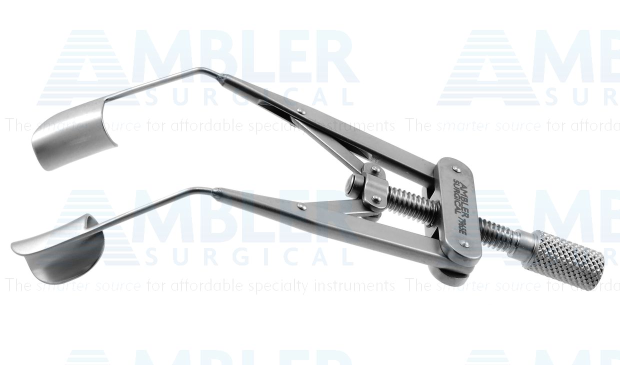 Lieberman lid speculum, 2 7/8'',pediatric size, thin, 10.0mm solid blades, nasal approach, adjustable thumb-screw tension
