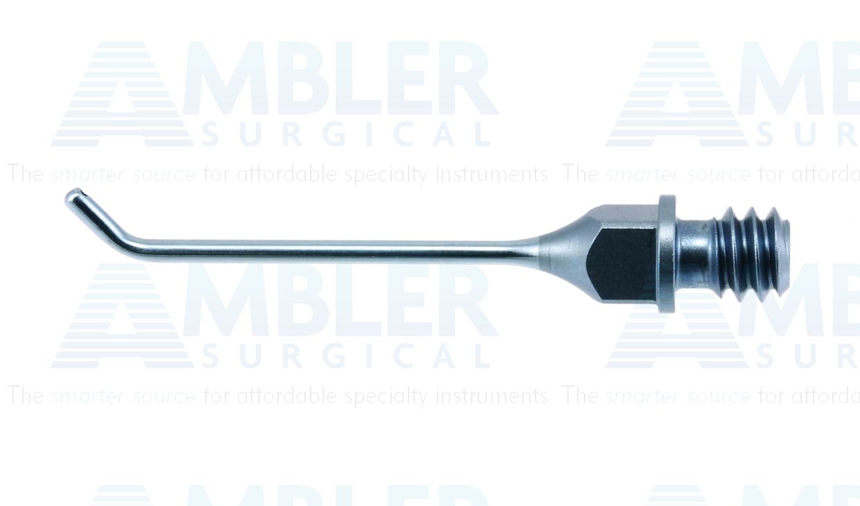 D&K screw-in I/A tip, 22 gauge, angled 45º tip, 0.3mm aspiration port, titanium