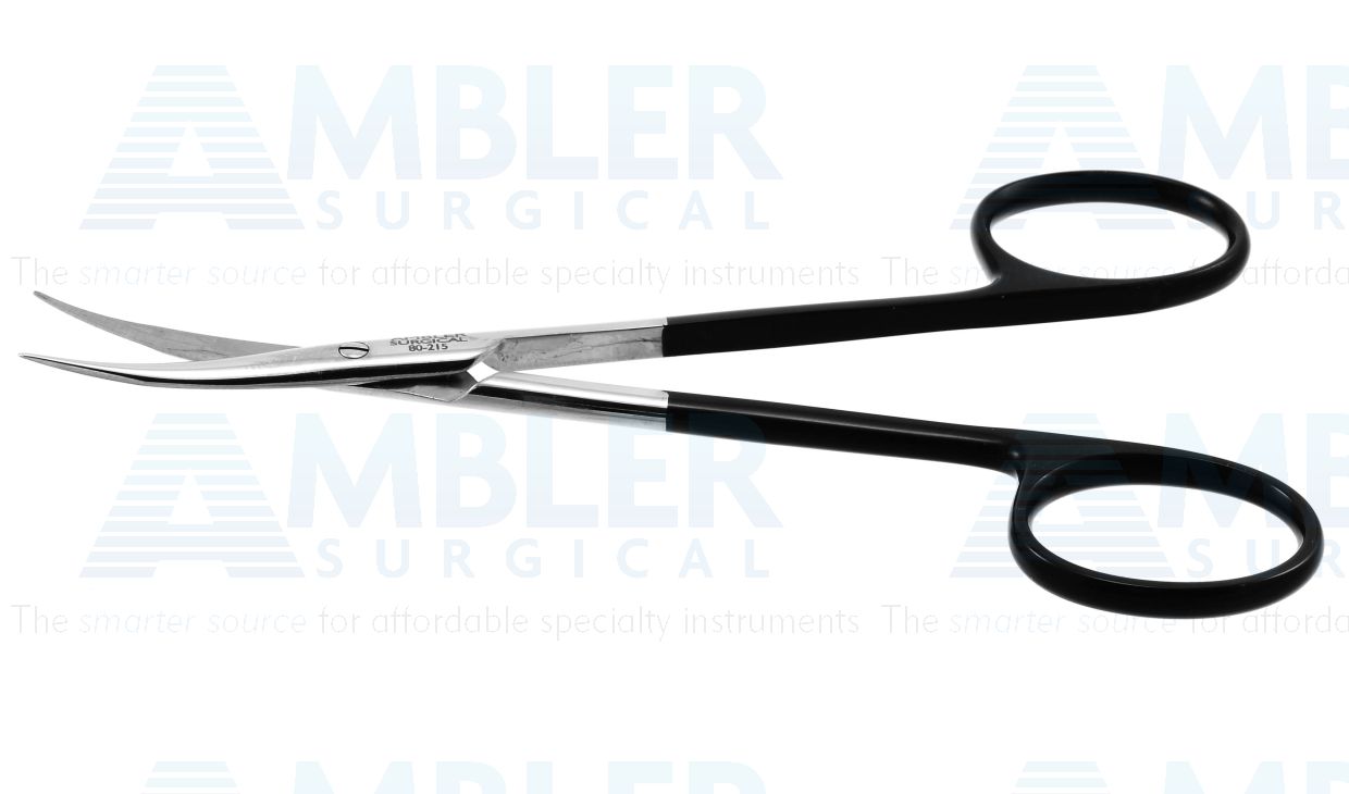 Stevens tenotomy scissors, 4 1/2'',curved Superior-Cut blades, blunt tips, black ring handle
