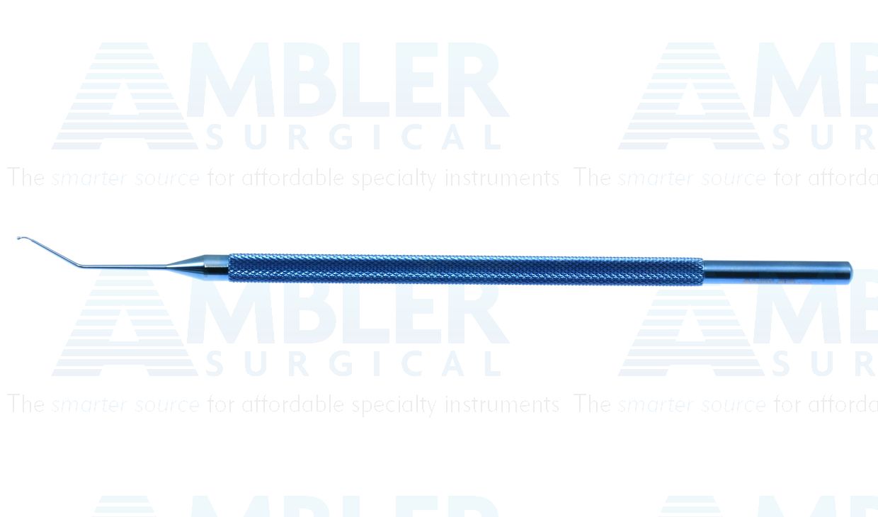 Connor wand, 4 1/2'',angled shaft, 10.0mm from bend to tip, 0.5mm diameter ball tip, round handle, titanium