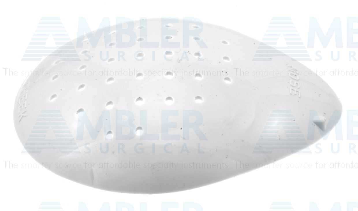 White eye shield, polycarbonate, pinhole design, deep shell, left eye, box of 50